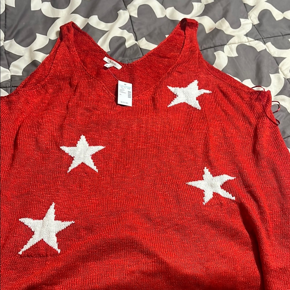 Maurices Red Star Tank Top